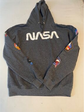 Hyper Space NASA Dark Gray Hoodie with Space Mission Patches Medium